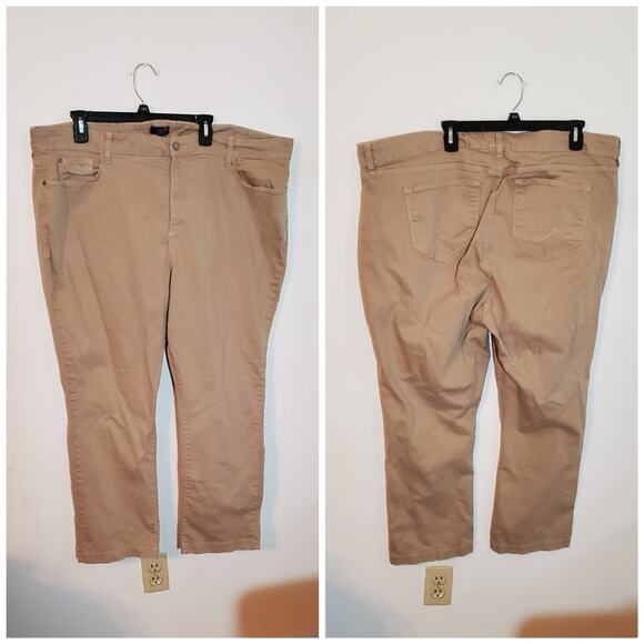 NYDJ Not Your Daughter's Jeans Tan High Rise Ankle Jeans w77h19dt3473 Plus Sz 24 - Picture 3 of 16